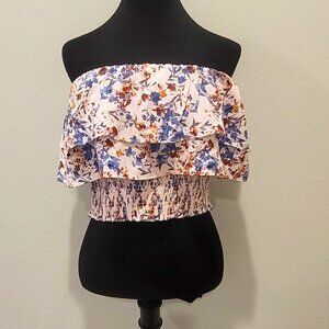 1. State Floral Strapless Top Size Large